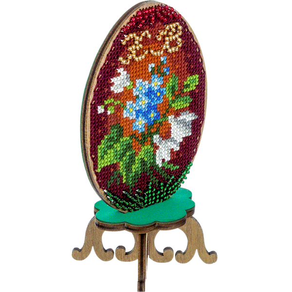 DIY Cross Stitch on Wood Kit, Easter Egg Stand Kit