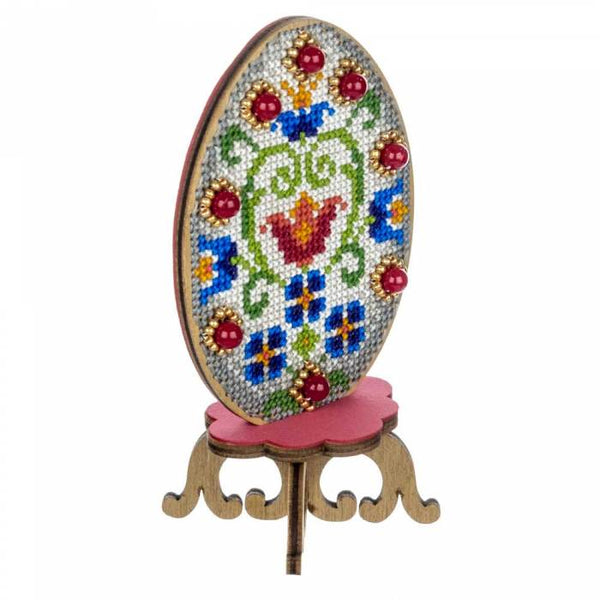DIY Cross Stitch on Wood Kit, Easter Egg Stand Kit