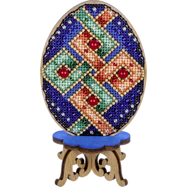 DIY Cross Stitch on Wood Kit, Easter Egg Stand Kit
