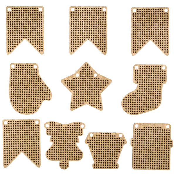 Set of blanks for embroidery on wood