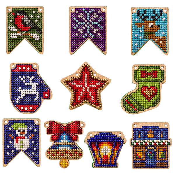 Set of blanks for embroidery on wood