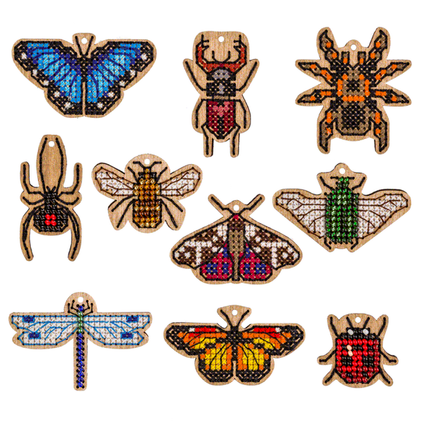 Set of blanks for embroidery on wood