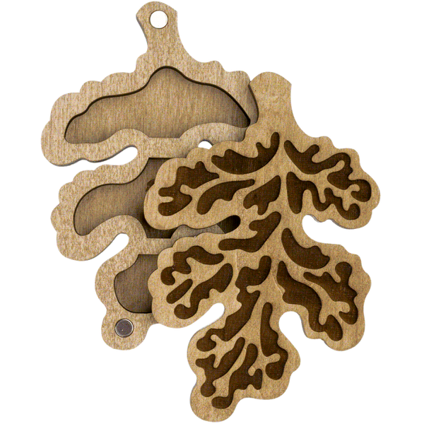 Bead organizer with wooden lid