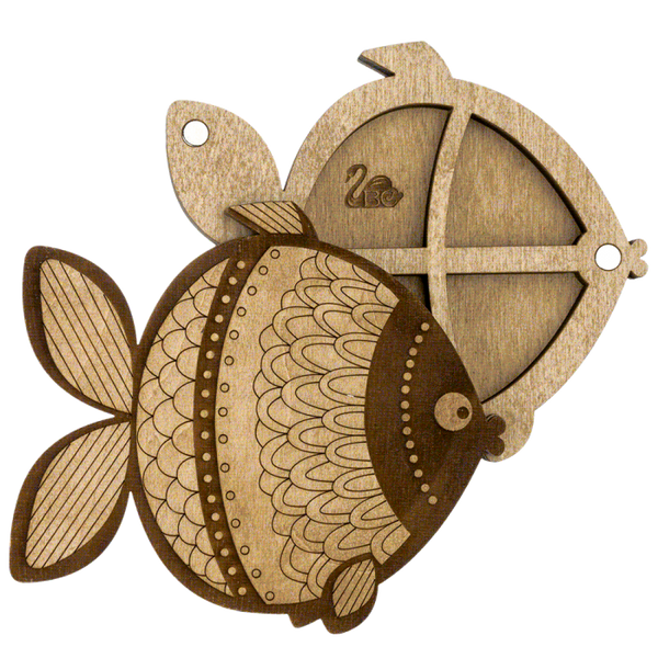 Bead organizer with wooden lid