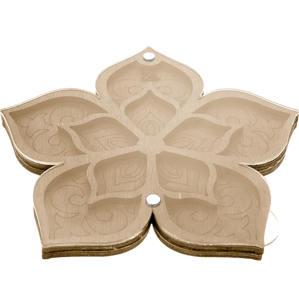 Wood bead organizer with transparent lid