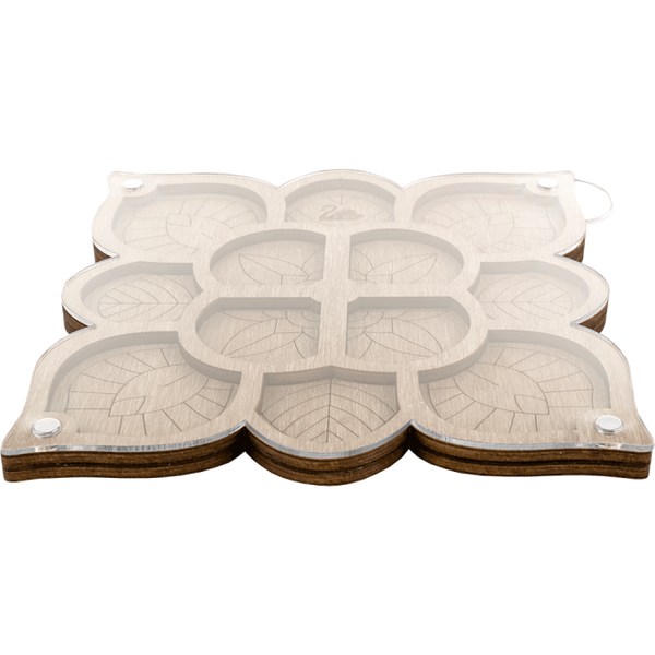 Wood bead organizer with transparent lid