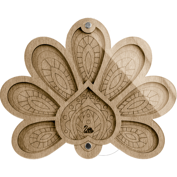 Wood bead organizer with transparent lid