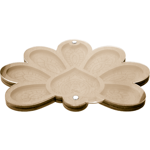 Wood bead organizer with transparent lid