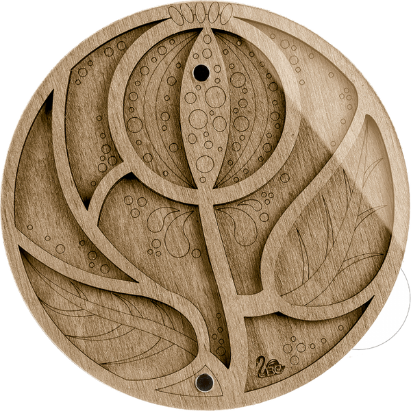 Wood bead organizer with transparent lid