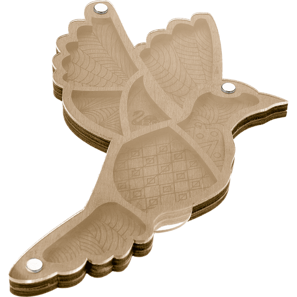 Wood bead organizer with transparent lid