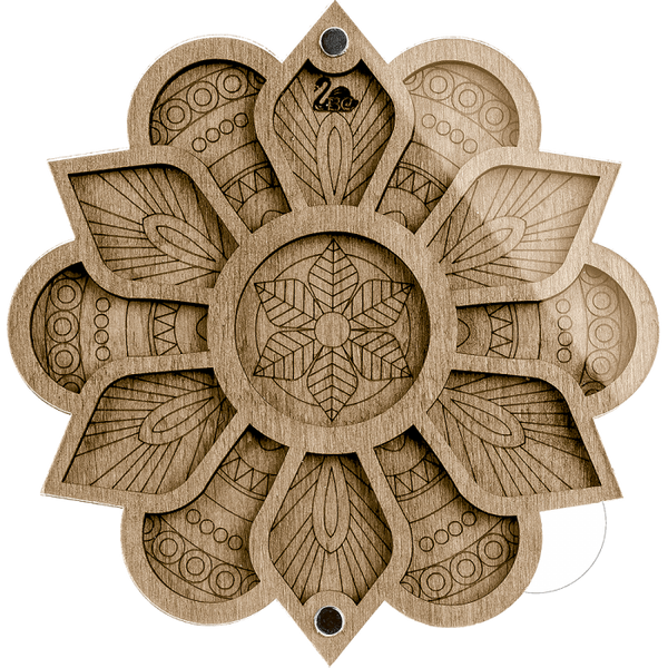 Wood bead organizer with transparent lid