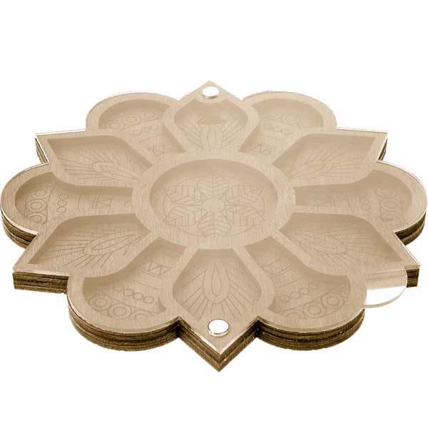 Wood bead organizer with transparent lid