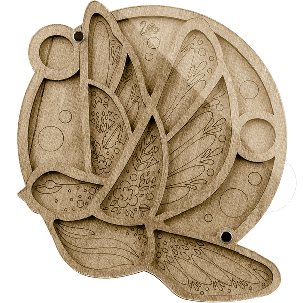 Wood bead organizer with transparent lid