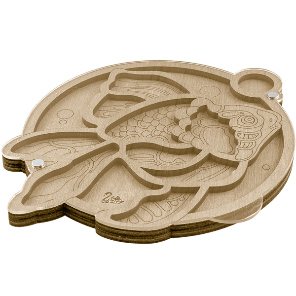 Wood bead organizer with transparent lid