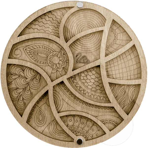 Wood bead organizer with transparent lid