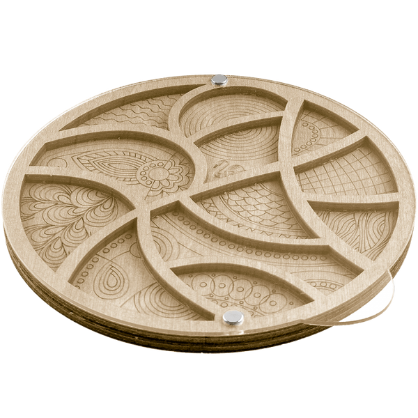 Wood bead organizer with transparent lid