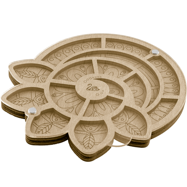 Wood bead organizer with transparent lid