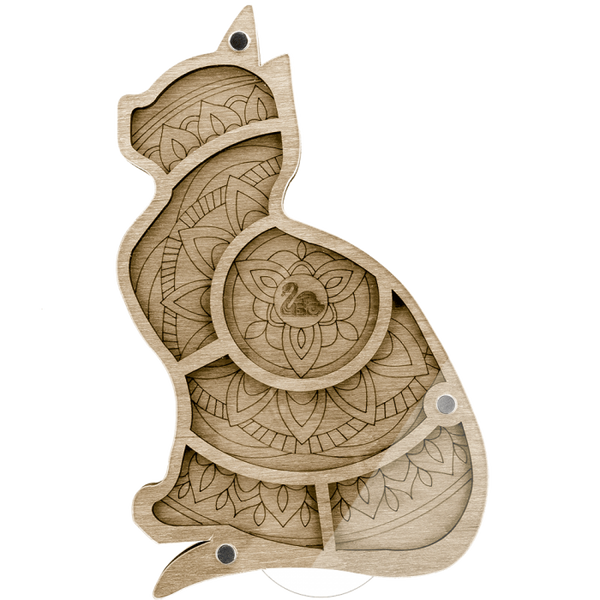 Wood bead organizer with transparent lid