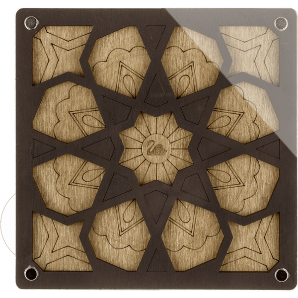 Wood bead organizer with transparent lid