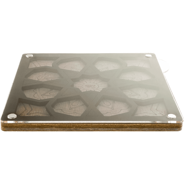 Wood bead organizer with transparent lid