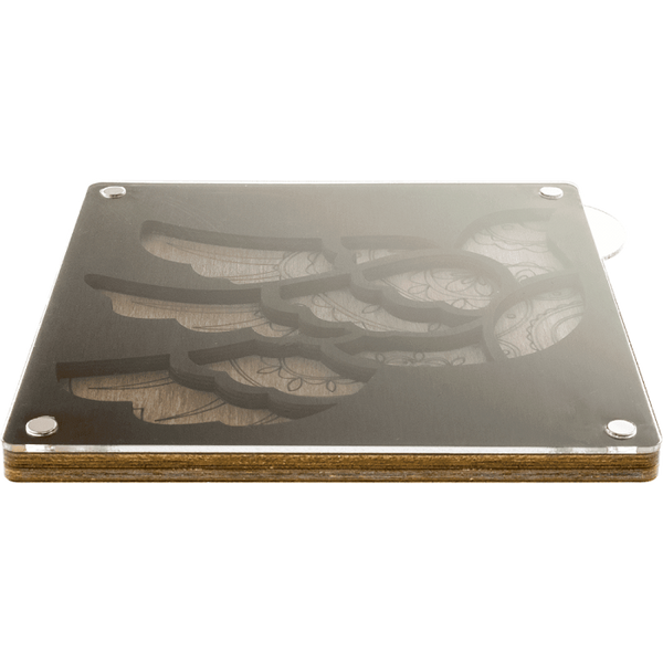 Wood bead organizer with transparent lid