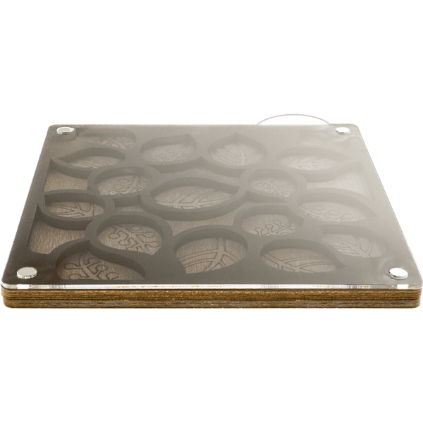 Wood bead organizer with transparent lid