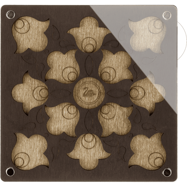 Wood bead organizer with transparent lid