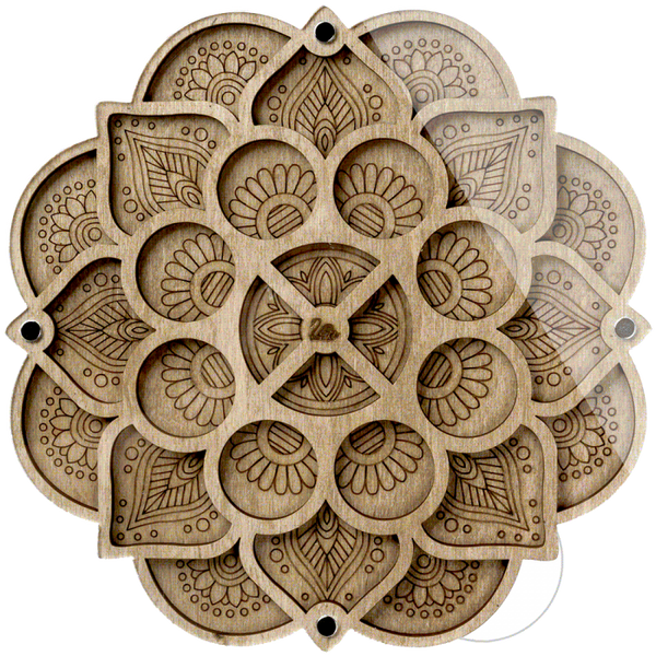 Wood bead organizer with transparent lid