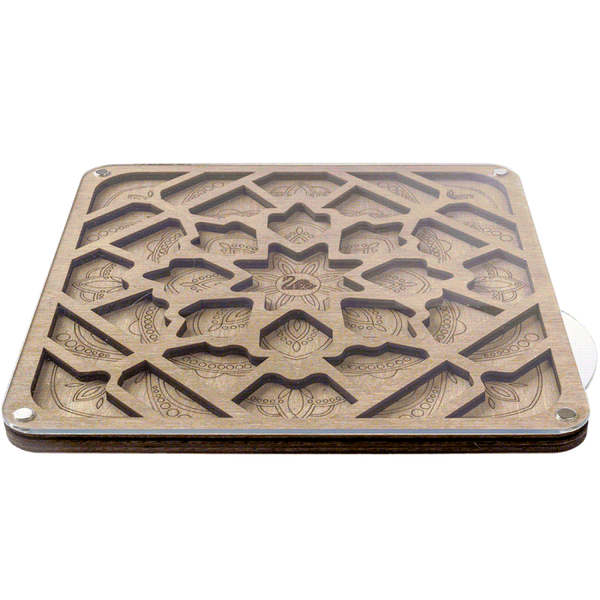 Wood bead organizer with transparent lid