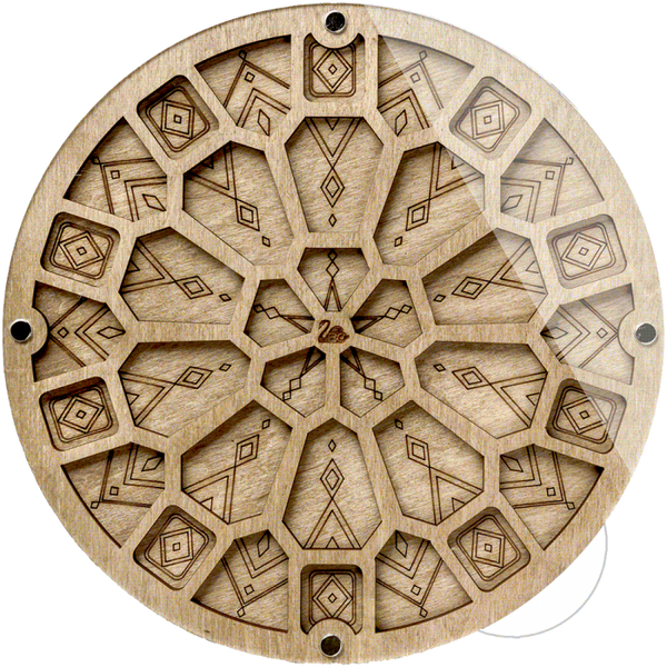 Wood bead organizer with transparent lid