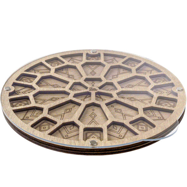 Wood bead organizer with transparent lid