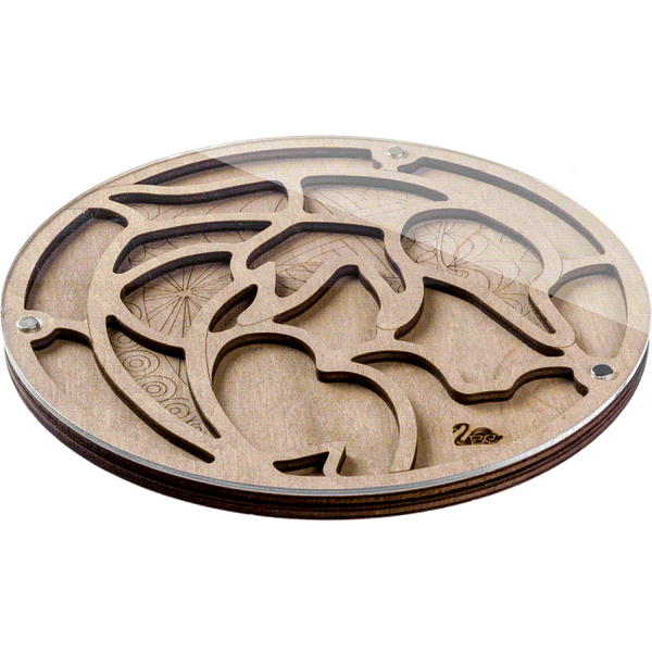 Wood bead organizer with transparent lid