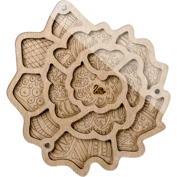 Wood bead organizer with transparent lid