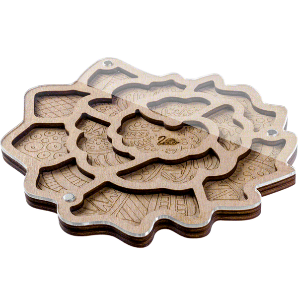 Wood bead organizer with transparent lid