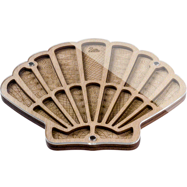 Wood bead organizer with transparent lid