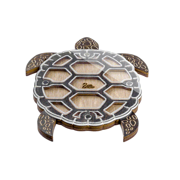 Wood bead organizer with transparent lid