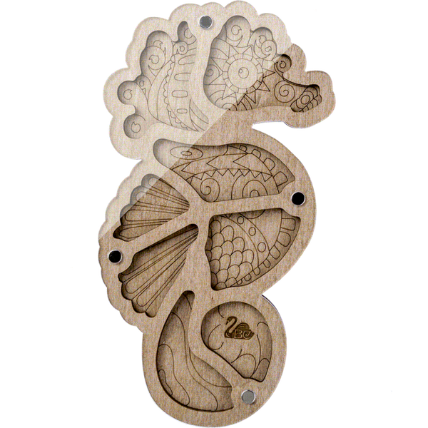 Wood bead organizer with transparent lid