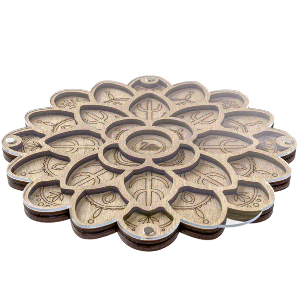 Wood bead organizer with transparent lid