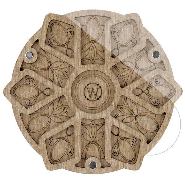 Wood bead organizer with transparent lid