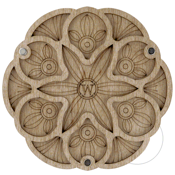 Wood bead organizer with transparent lid