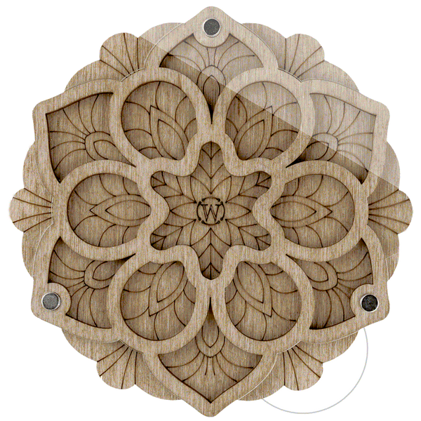 Wood bead organizer with transparent lid