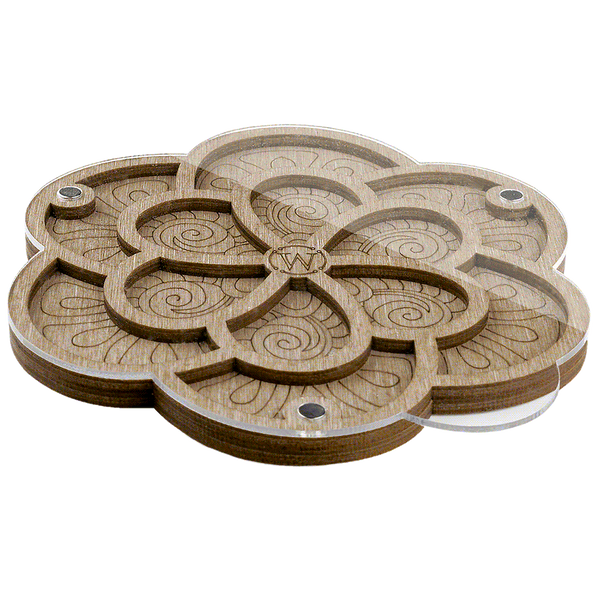 Wood bead organizer with transparent lid