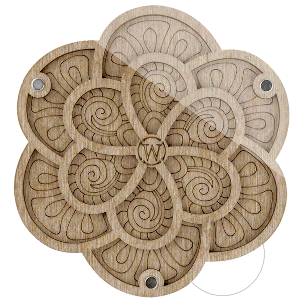 Wood bead organizer with transparent lid