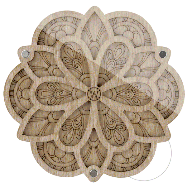 Wood bead organizer with transparent lid