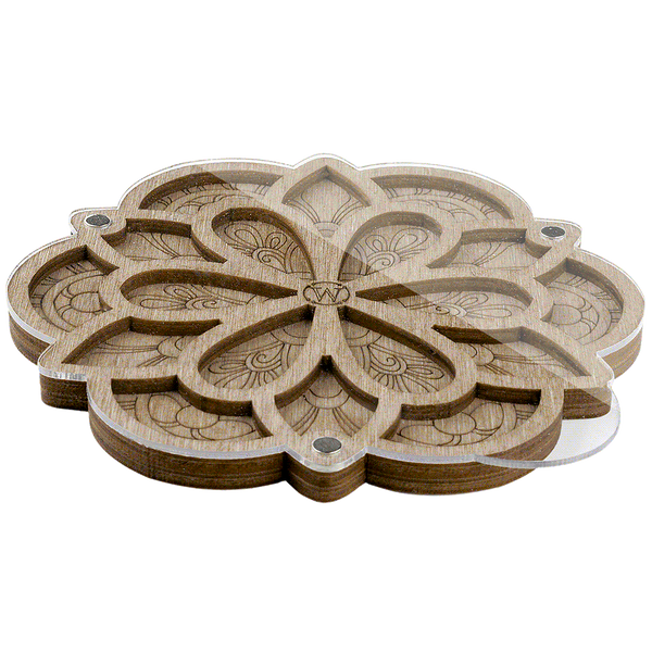 Wood bead organizer with transparent lid