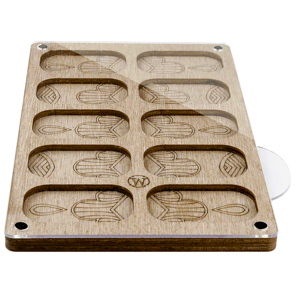 Wood bead organizer with transparent lid