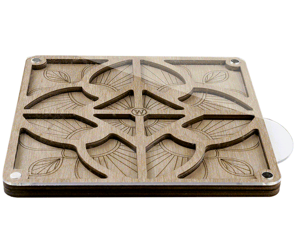 Wood bead organizer with transparent lid