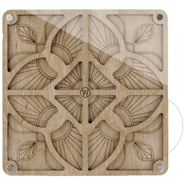 Wood bead organizer with transparent lid