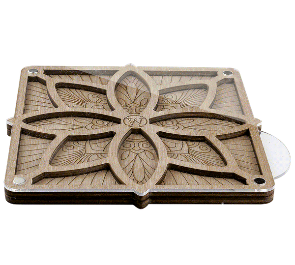 Wood bead organizer with transparent lid