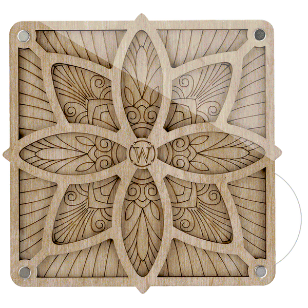 Wood bead organizer with transparent lid